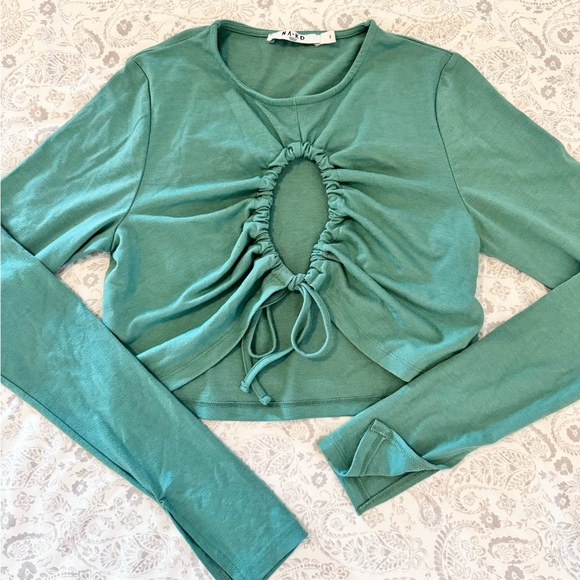 NA-KD Keyhole detail green croptop size S - Picture 2 of 5